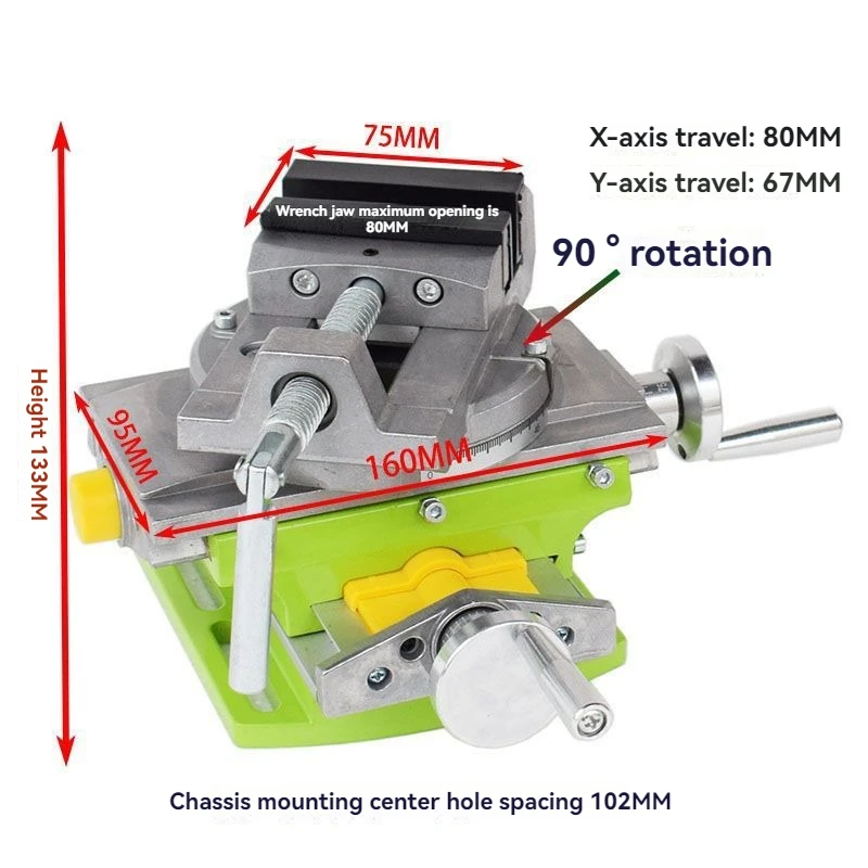 Kotumy BG-6368 3-inch Cross-Sliding Vise with Compound Slide for Mill and Drill Press,Cross Slide Drill Press Vise