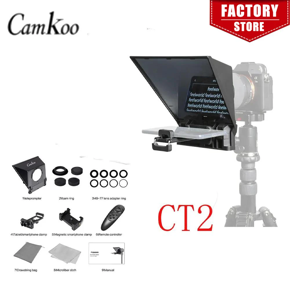 CamKoo CT2 Portable 8 Inch Teleprompter Supports Under 8