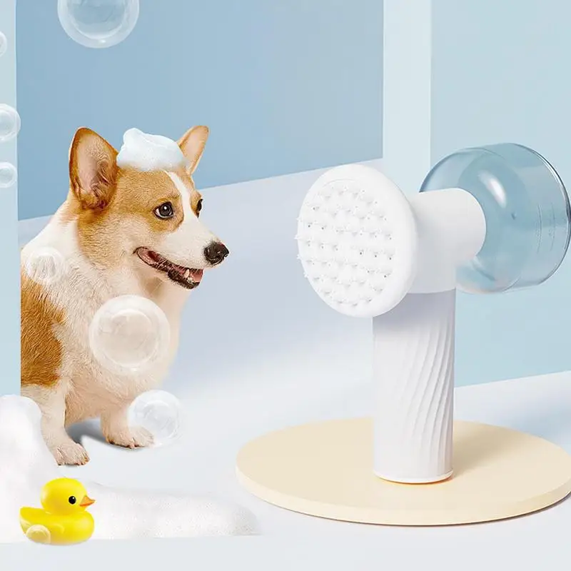 Dog Bathing Brush Automatic Foaming Dog Bath Massage Brush Pet Grooming Bath Massage Brush Soothing Comfort Cleaning Pet Coat