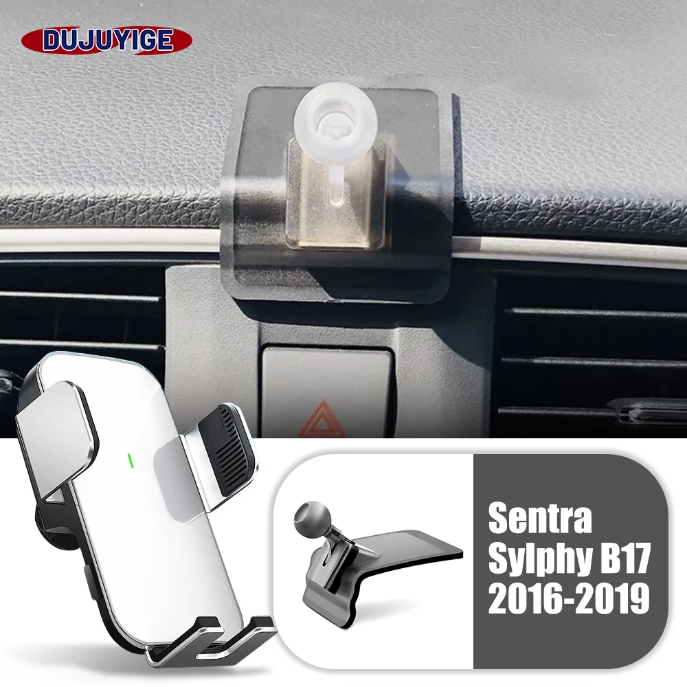 

Автомобильный держатель для мобильного телефона, специальный фиксированный кронштейн, солнечная магнитная беспроводная зарядка для Nissan Sentra Sylphy B17 2016-2019 2017 2018