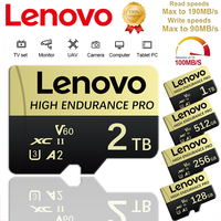 Lenovo Memory Card 128GB 2TB 1TB 512GB 256GB Micro TF SD Card V60 High Speed Cameracartão De Memória For Phone Camera