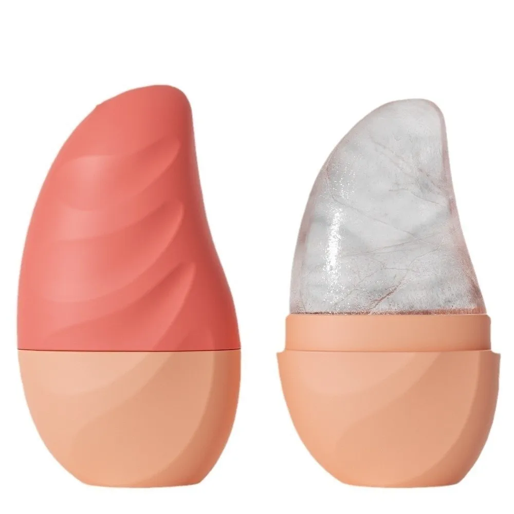 Rolo facial de gelo de silicone reutilizável, ferramentas de cuidados com a pele, massageador facial à prova de vazamento, lifting facial, grade de gelo de beleza