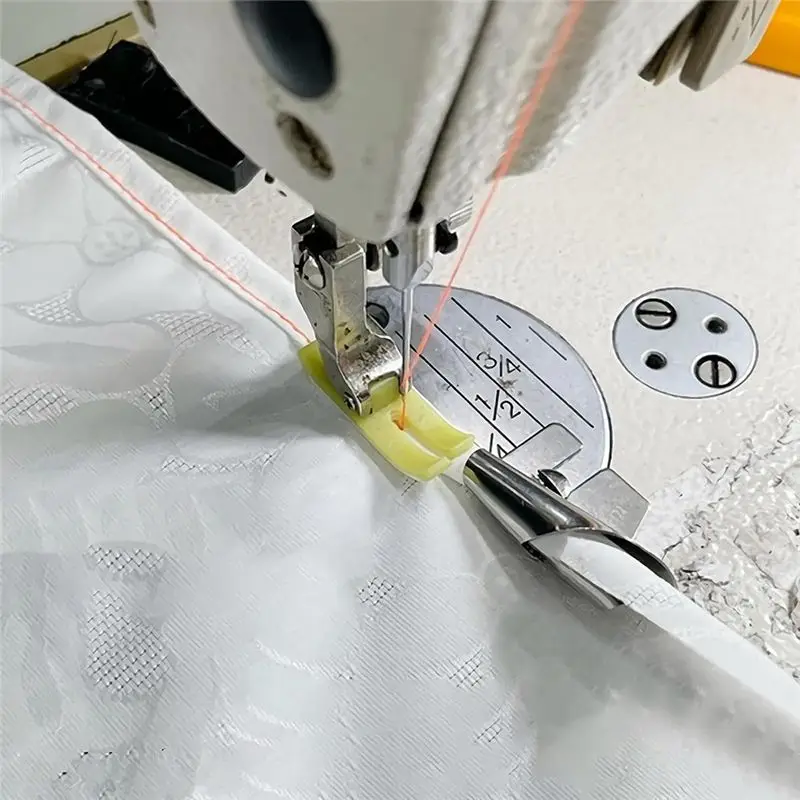 فبراير.4 قطعة خياطة توالت هايمر قدم 7 مللي متر واسعة ضيقة توالت هيم ماكينة خياطة قطعة قدم الضغط في ماكينة الخياطة #4