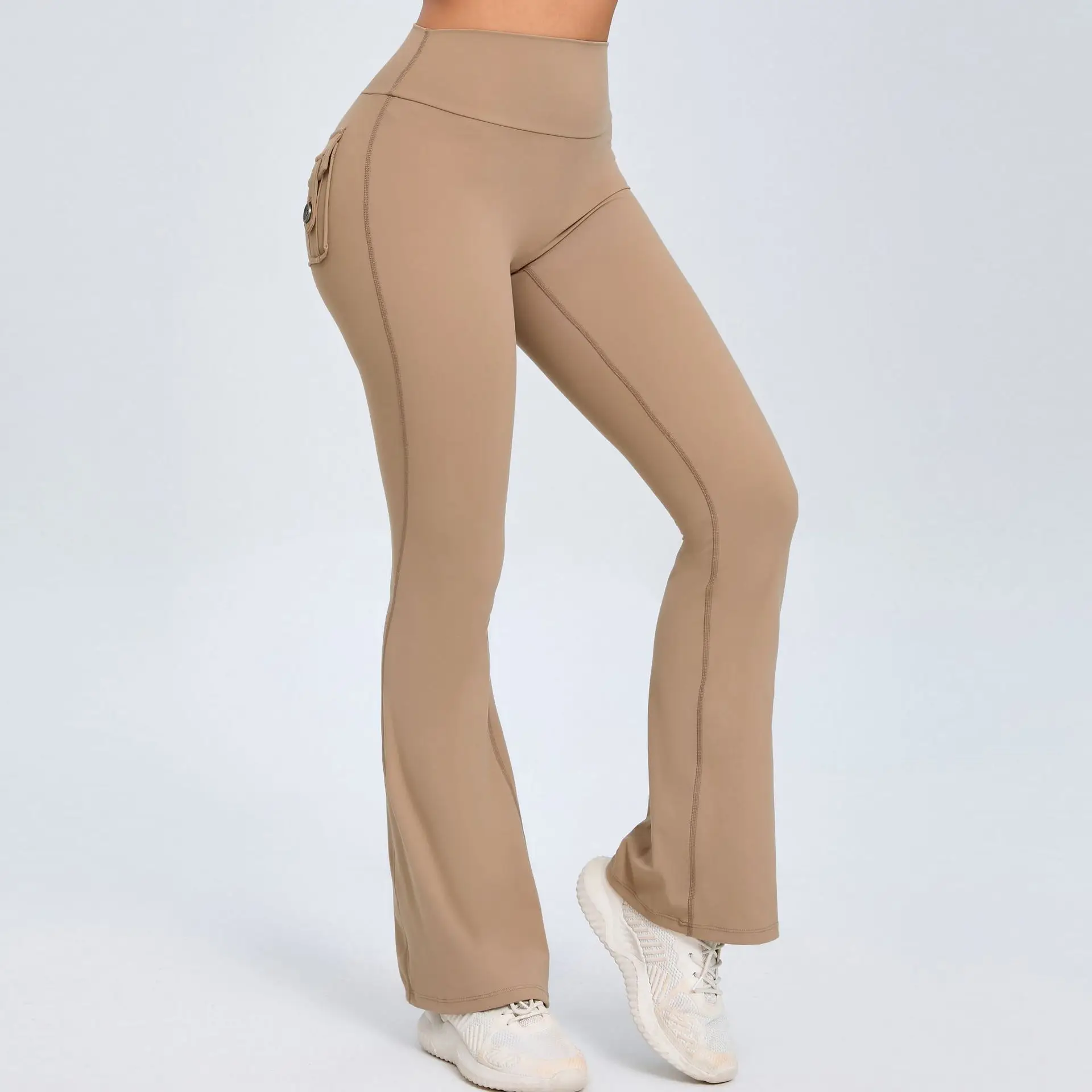 New Gym Flare Leggings Women Scrunch Bum High Waist Yoga Pants Shorts Tights Workout Legging Breathable Naked Feeling Elastic