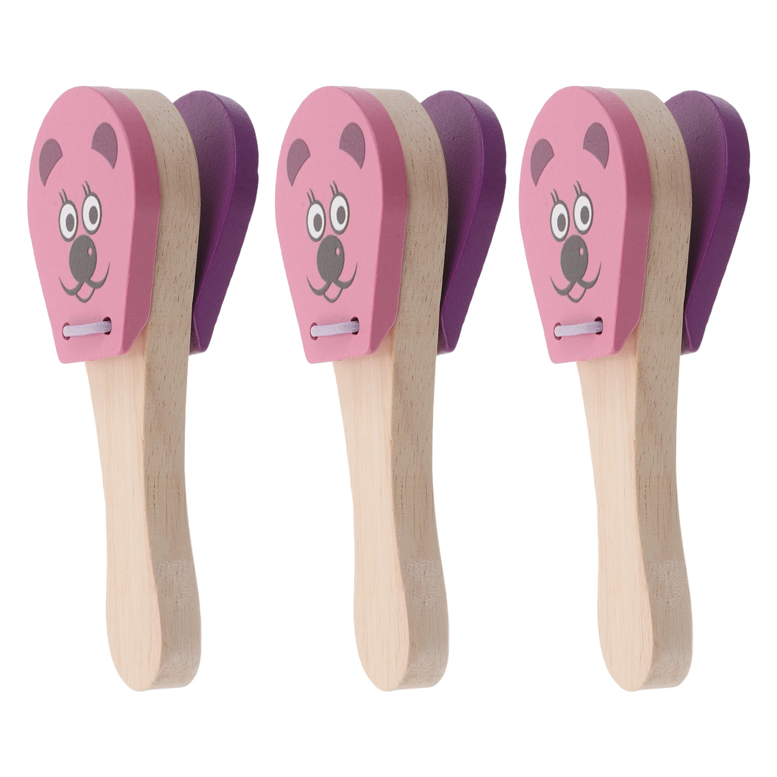

3 Pcs Children's Wooden Speaker Board Kids Noise Maker Toddler Toys Animal Music Instrument Clappers Sound