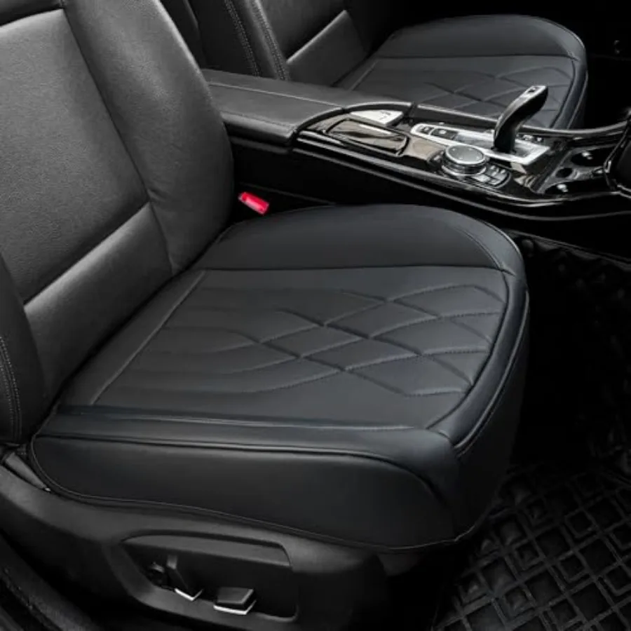 

2 Pack Leather Front Car Seat Cover Anti-Slip and Full Wrap Driver Car Seat Protectors with Storage Pocket Luxury Waterproof Bo