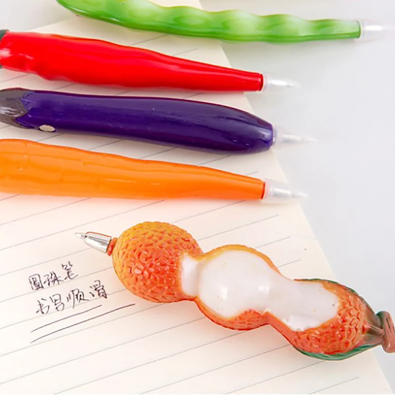 Cute Cartoon Fruit Vegetables Shape Pen Creative School Office Gel Pens Gift Supplies Stationery