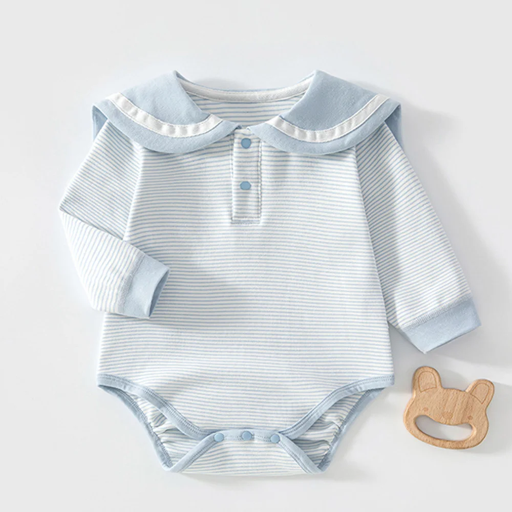 Baby Girl Bodysuit Long Sleeve Cotton Striped Spring Autumn Infant Boutique Clothing Baby Rompers High Quality