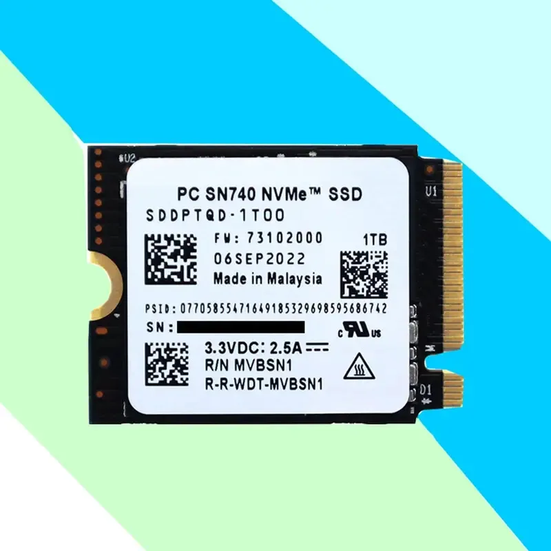 الأصلي SN740 1T 512G 256M.2 2230 Unit de Stato Soloido 2t pcie4.0 nvme m.2 ديسكو ريميجيدو ssd 2t portátil سطح المكتب أحادية دي #3