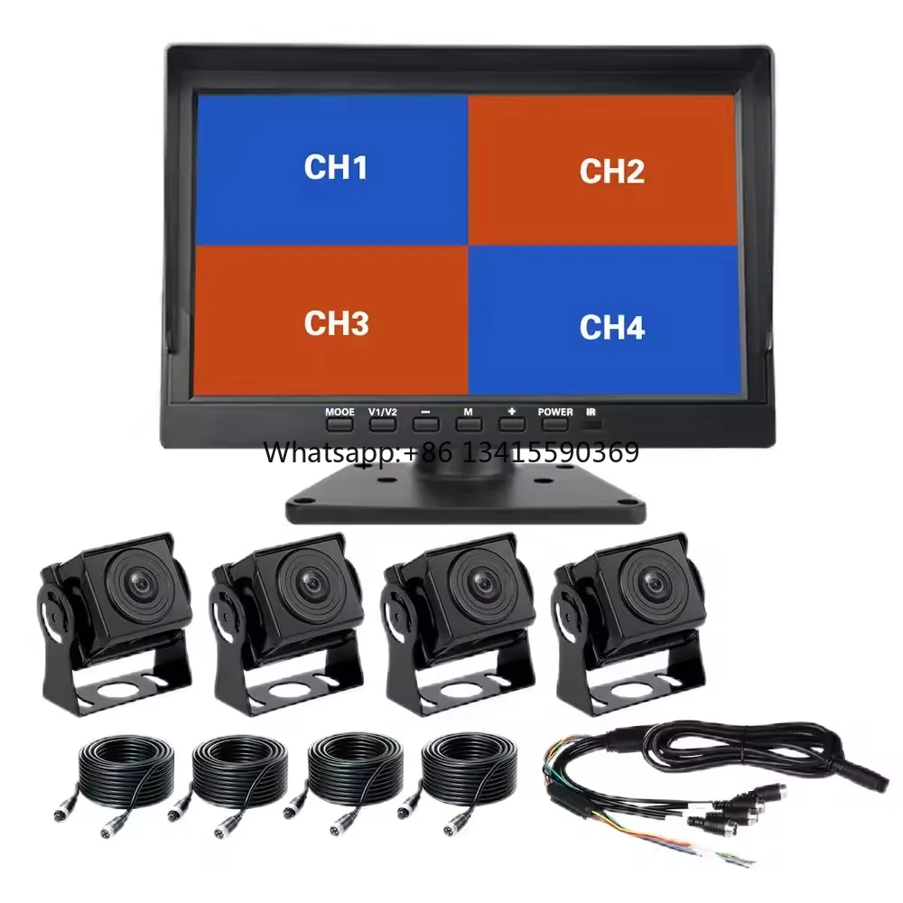 

PZ 10 Inch TFT LCD Screen Split Screen Car Monitor DVR Video Recording 4 Channel 1080P Android Universal 28 X 19 X 7 CM 5W 128G
