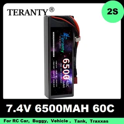 Teranty HardCase 2S Battery Lipo 7.4V 6500mAh 60C Battery Racing Series for RC Helicopter Car Boat Truck Buggy TRX Connector