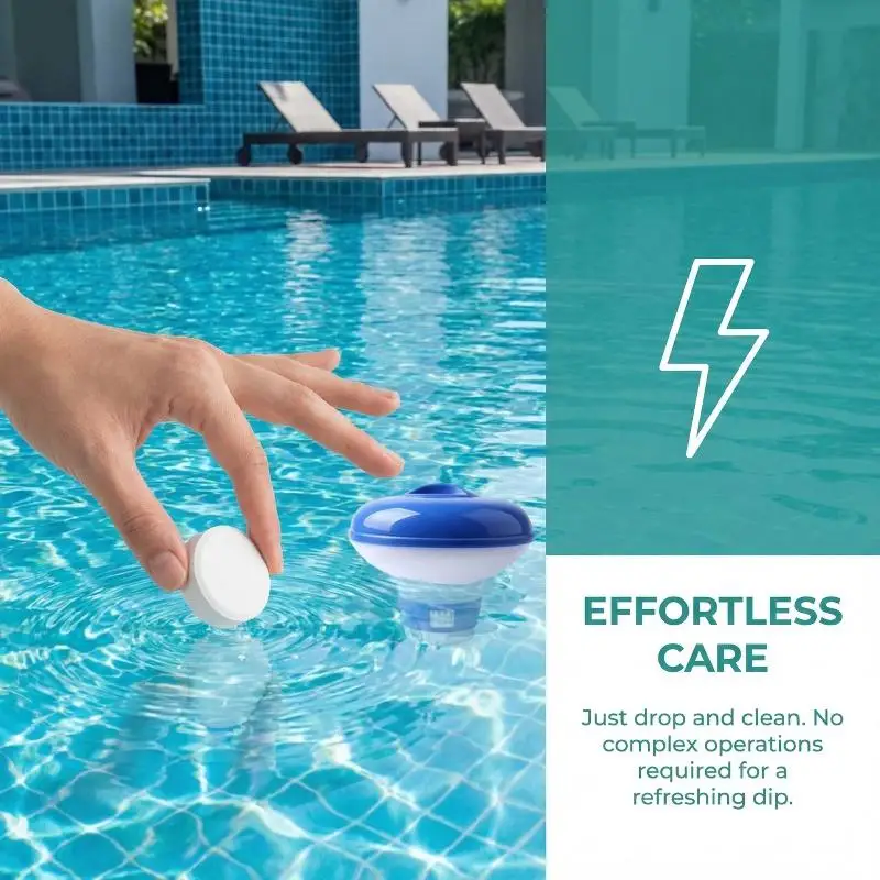 Swimming Pool Floating Chlorine Dispenser Chemical Tablet Holder for Balanced Water Filtration Maintenance
