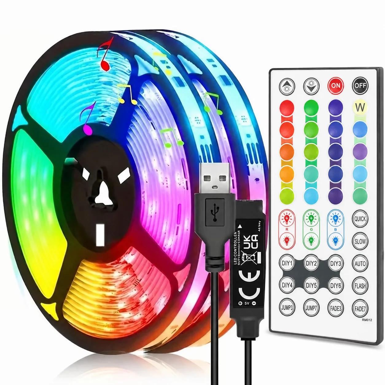 LTG-GEE Led Lights for TV 3Key 44key Control Led Strip USB 5V Tape Lights for TV Backlight Home Party Decoration Flexible Ribbon