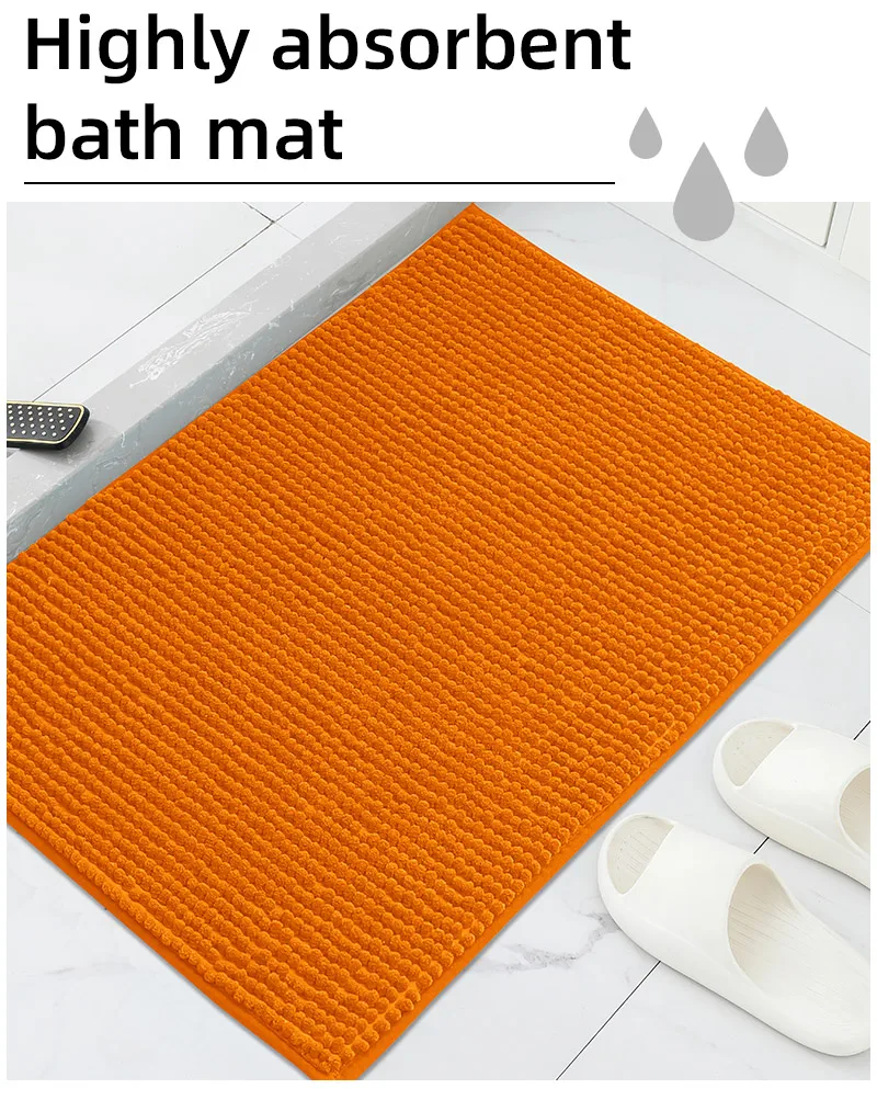 1 Stück Badezimmerteppich, ultraweicher und wasserabsorbierender, flauschiger Badvorleger, maschinenwaschbar, rutschfester Plüschteppich für Badewanne, Dusche – Detail 4