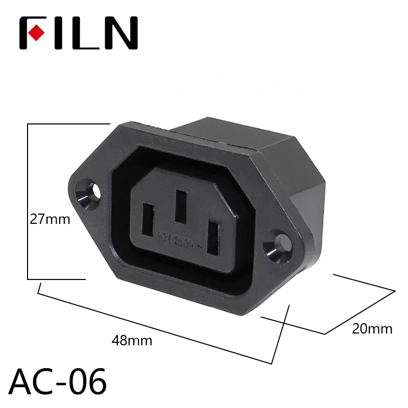 IEC320 C14 Elektrische AC-Buchse 3-polig Rot LED 250V 10A Sicherung Buchse Stecker Einlassanschluss 2-polige Buchse Montage-Wippschalter – Detail 16