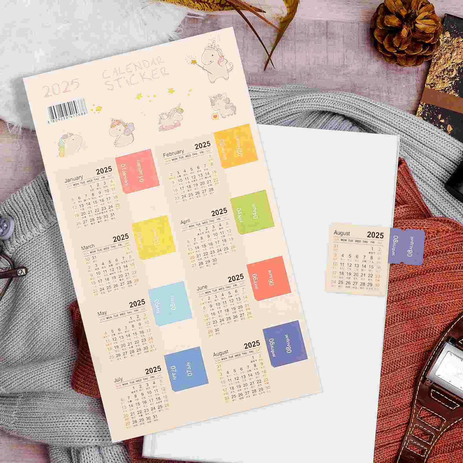 6 set stiker perencana tahunan stiker kalender buku tab bulan buku jadwal rumah tangga