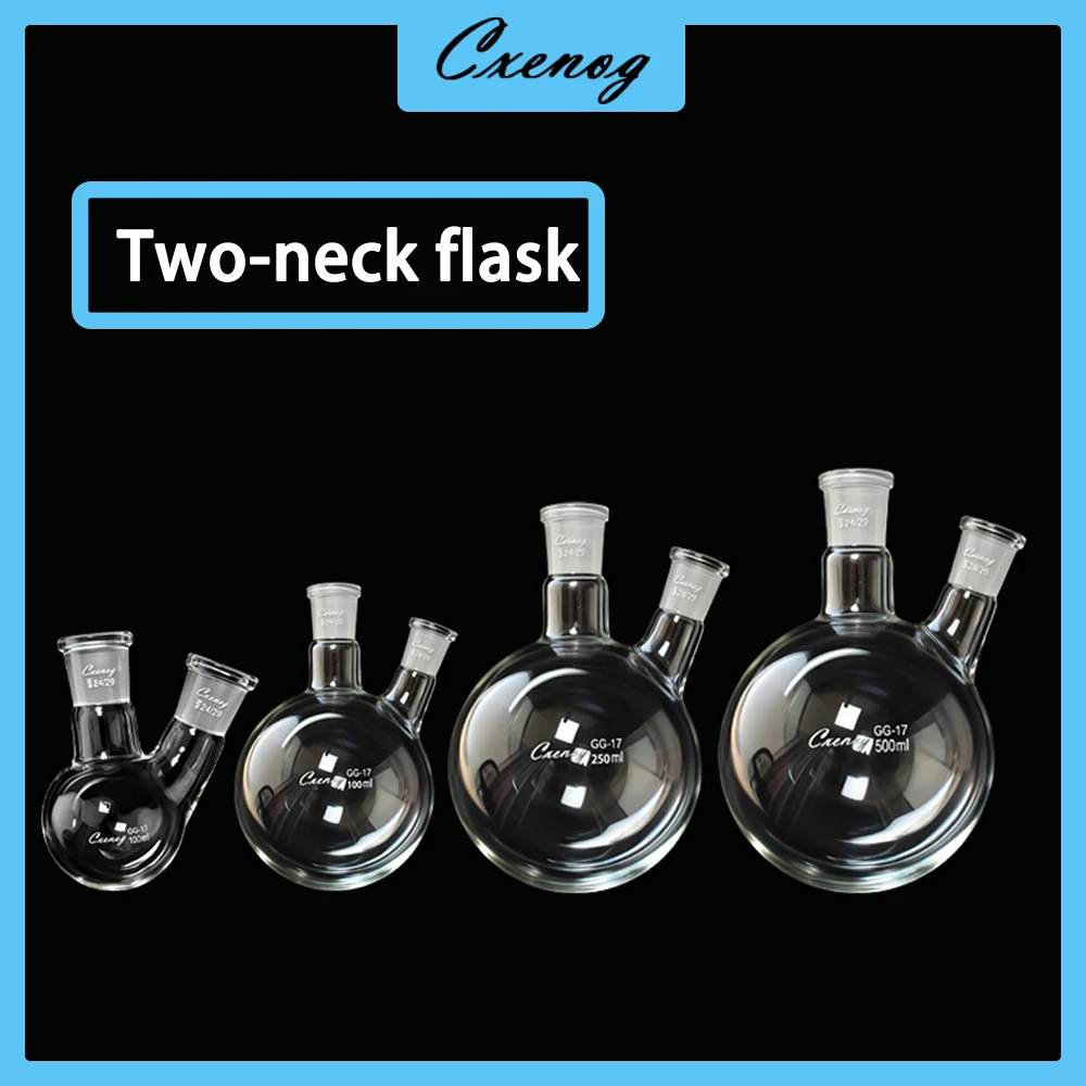 Cxenog Two-neck Round bottom ball bottle Joint 24/29 24/40 Capacity 50mL-500mL Borosilicate Glass Flask Lab glassware