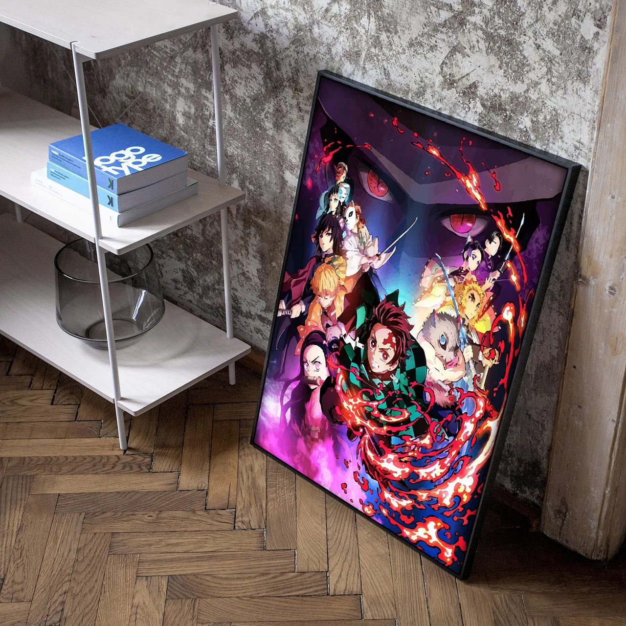 اليابان الكرتون أنيمي شيطان القاتل شخصيات مانغا الفن ديكور جدران المنزل صورة لغرفة المعيشة قماش اللوحة طباعة الملصقات هدية #3