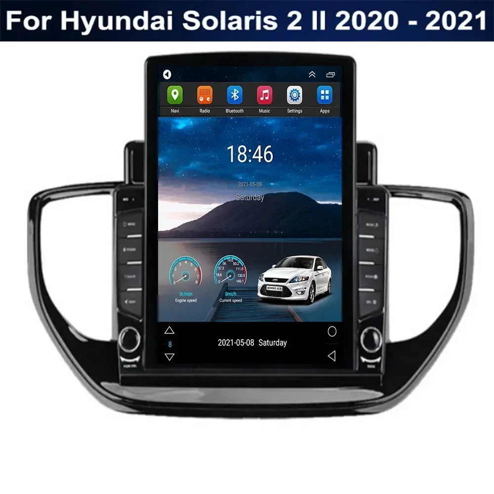 Dla styl Tesla 2Din Radio samochodowe Android 13 dla Hyundai Solaris 2 II 2020 - 2035 multimedialny odtwarzacz wideo GPS Stereo Carplay RDS