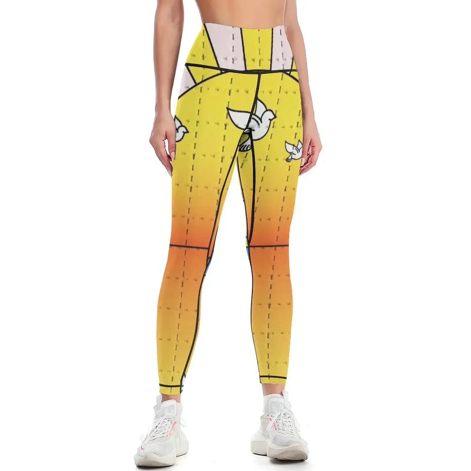 

LSD Blotter Sheet "California Orange Sunshine" Leggings push up legging Clothing fitness legings for fitness Womens Leggings