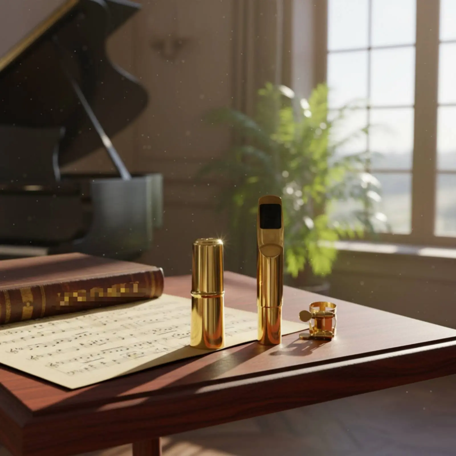 

Tenor Sax Mouthpiece Set Gold Finish Tenor Sax Mouthpiece Music Instrument Accessory Bright Sound Good Intonation for Practice