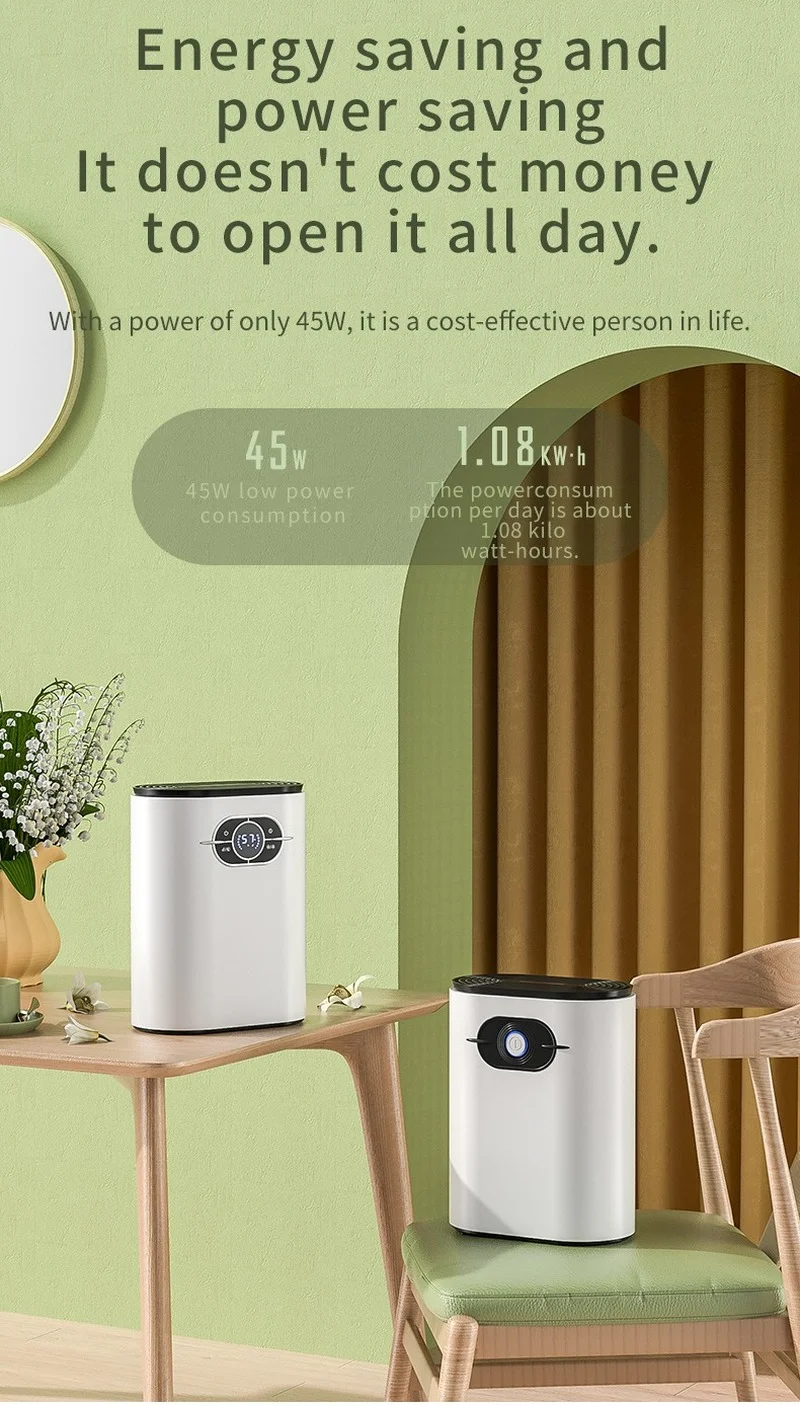 1.2L Electric Air Dehumidifier for Home Moisture Absorber Air Purifier Low Noise Home Air Dryer Dehumidifi Deshumidificador