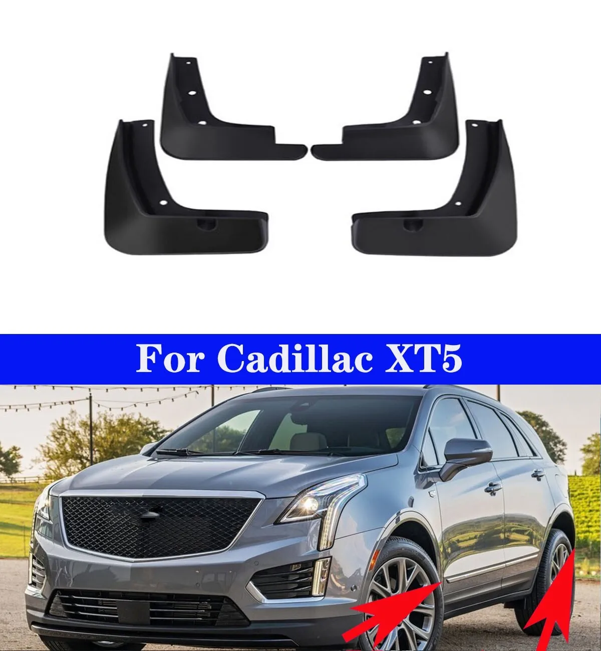 

4pcs Car mudguard Splash Guards & Mud Flaps For Cadillac XT5 2025-2026