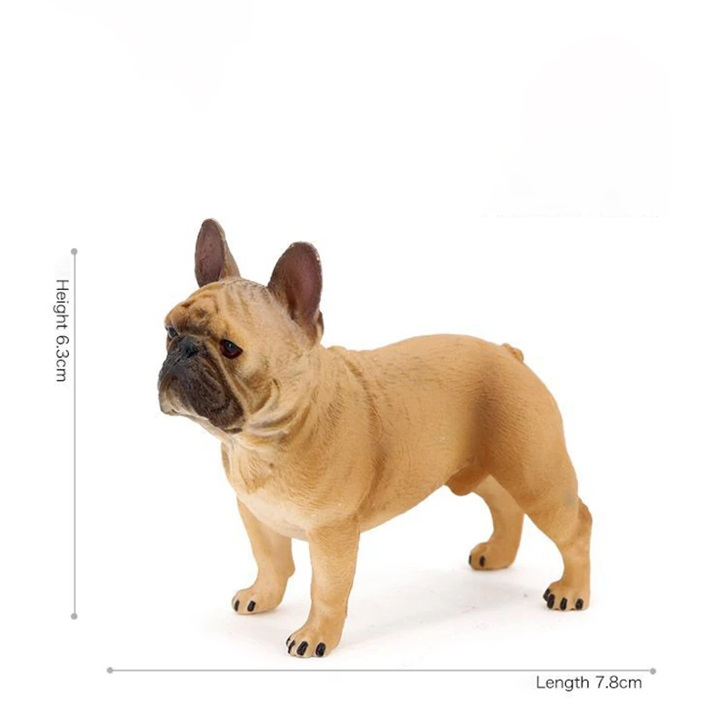8CM White Pug Dog Models Standing Positio Action Figure Kids Educational Cheap Toy Gift Collection Brinquedos