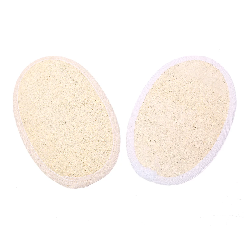 1PC Natural Loofah Sponge Exfoliating Bath Gloves Disc Pad Facial Cleaning Brush