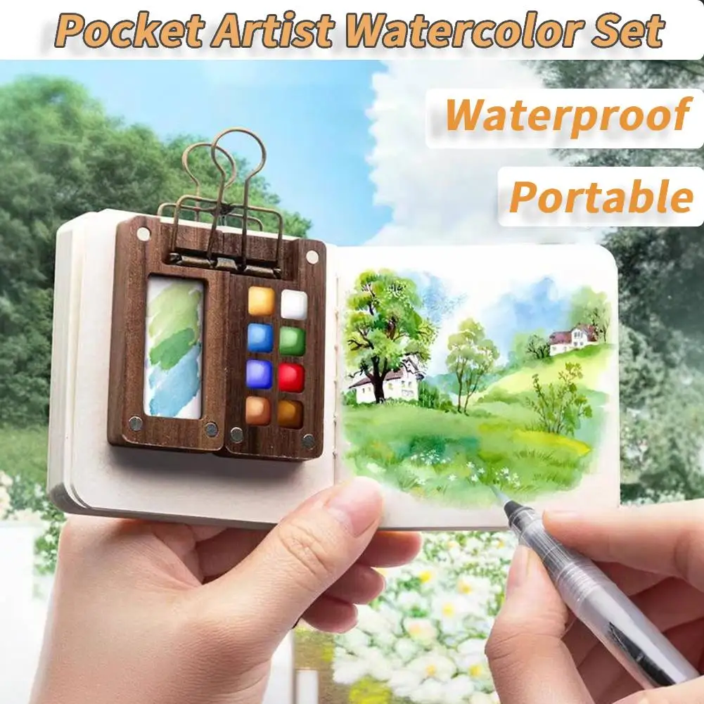 Travel Paint Palette Pocket Artist Watercolor Set Mini Watercolor Palette Set Portable Watercolor Set for Artists and Students