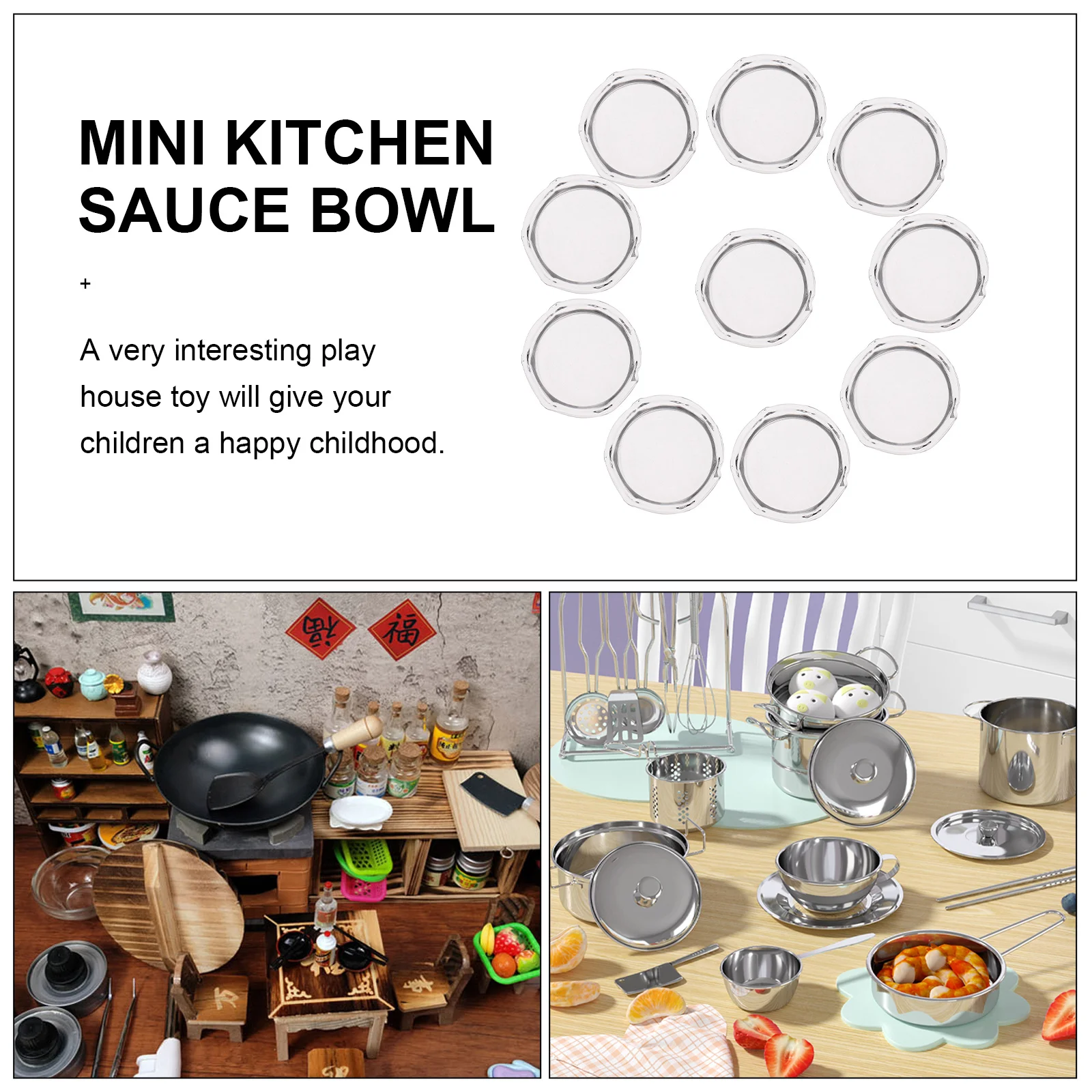 

Miniature Food Model Kitchen Sauce Dish Decor Plate Bowl Small Dipping Bowls Glass Baubles Supplies Cooking Toy