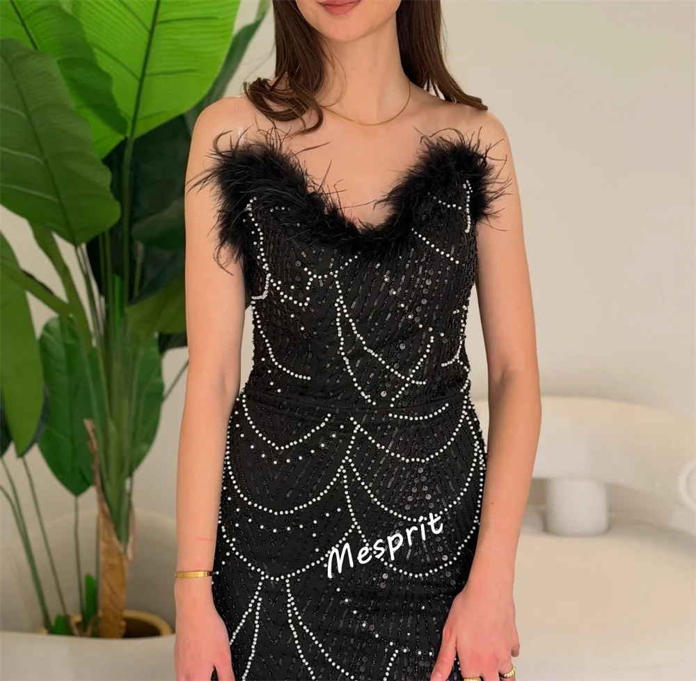 Customized Sparkle Pleat Feather Luxury Evening Dress Collection Sweetheart Neck  Long Dresses Bespoke Occasion Formal Party