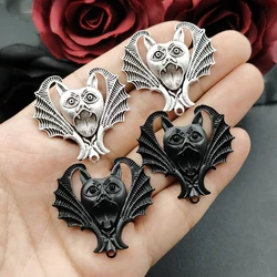 4pcs Gothic Gargoyles Charm Large Screaming Bat Connector Pendant Necklace Earring DIY Handmade Making Jewelry Findings
