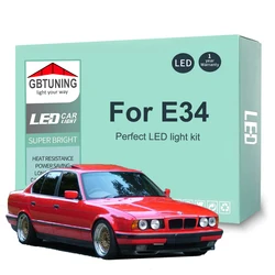 BMW 5シリーズ用LED電球,e34,1988-1994, 1995, 1996,キャンバスドーム,ナンバープレート,室内灯,カーアクセサリー,19個