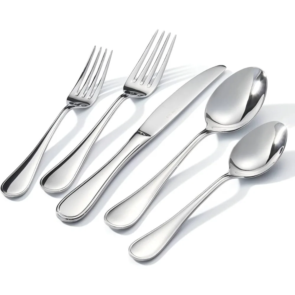 

20-Piece Modern Teardrop Design Stainless Steel Flatware Set for 4, Perfect for Home or Hotel Dining