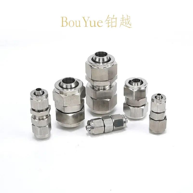 for 304 Stainless Steel Quick Screw Joint PU8x6x4 Straight Through Middle Pneumatic Nylon Pipe PG Variable Diameter PM Baffle