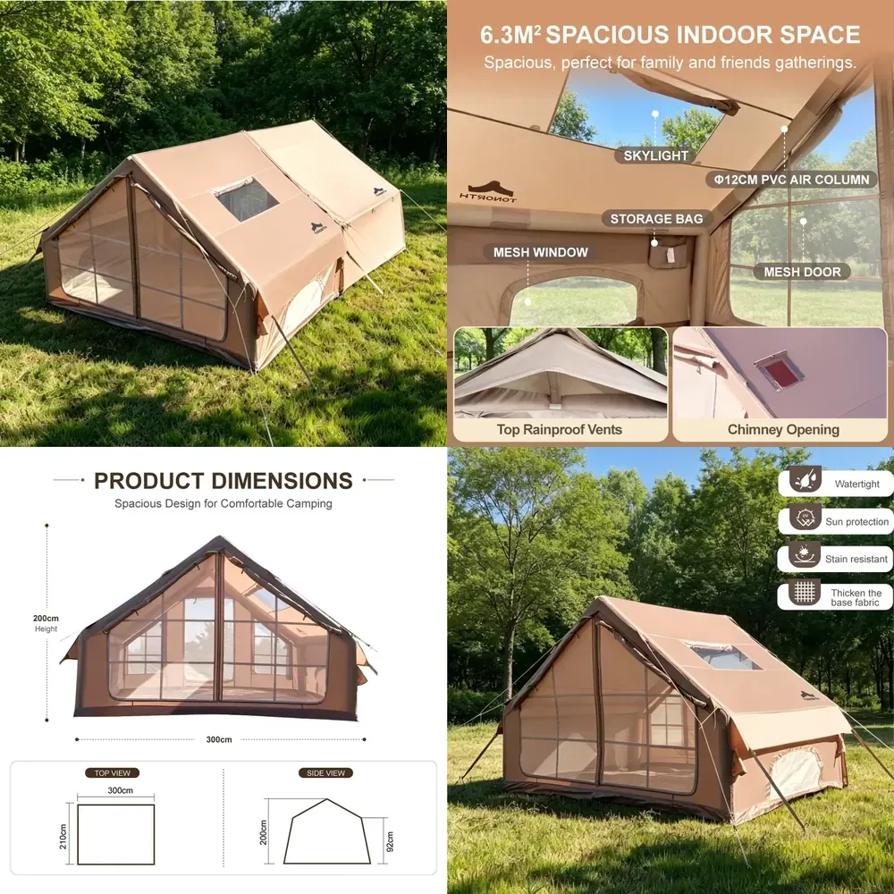【Daria Auto Parts】 Glamping Integrated Air Columns Fireproof Air Tent Camping Outdoor