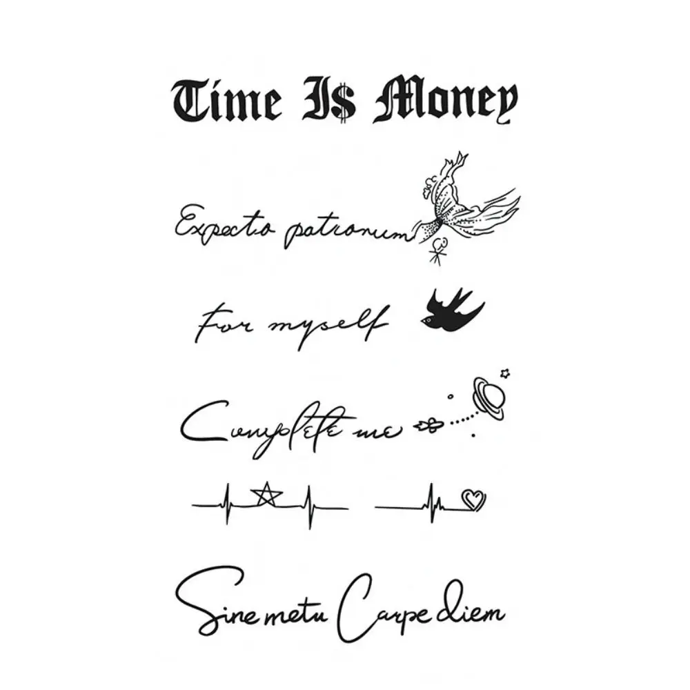 الإنجليزية رسالة عصير الوشم مقاوم للماء شبه دائمة وهمية الوشم المؤقت طويلة الأمد Hombre الفن وهمية الوشم النساء