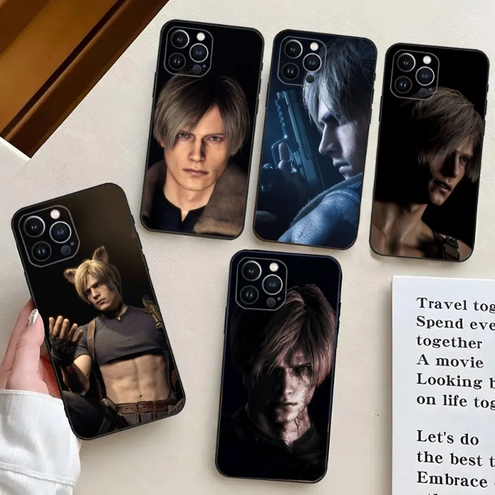 Leon R-Resident Kennedy Evil 4  Phone Case For iPhone 15,14,13,12,11,Plus,Pro Max,XS,X,XR,SE,Mini,8,7 Soft Silicone Cover