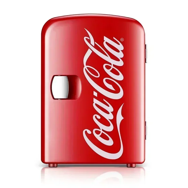 4L Mini Refrigerator Coca-Cola Multifunction Cosmetic Dormitory Warmer Cooler Fridge for Home Car Small Portable Fridge 12V/220V