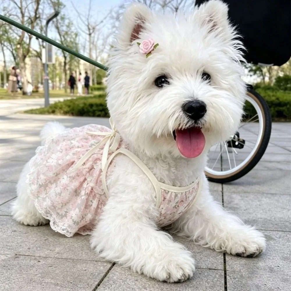 Niedliches Blumenmuster-Hundekleid, bequem, atmungsaktiv, leicht, Hundekleid, Hundekleid für Welpen – Detail 9