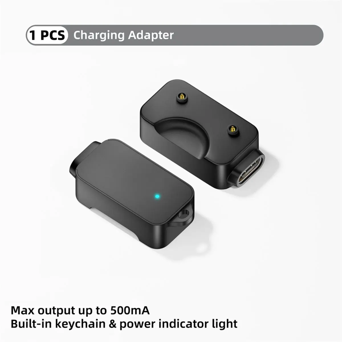 L70A Magnetic Charging Adapter Built-in Keychain Blue Indicator Light for Galaxy Fit3 Smart Watch