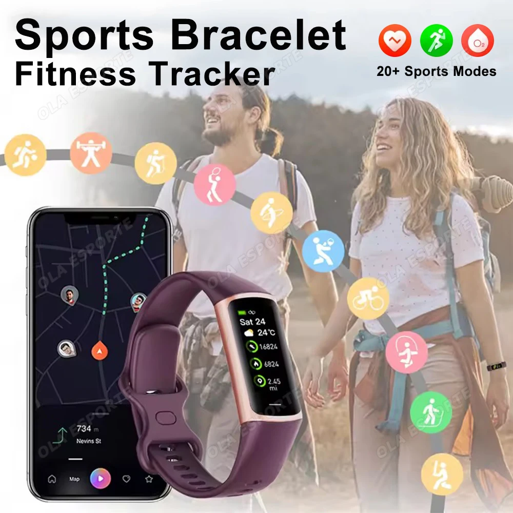 

AMOLED Color Display Smart Band Sleep Health Monitor Waterproof Multi-Function Sports Watch Men Women Smartwatch For Android IOS