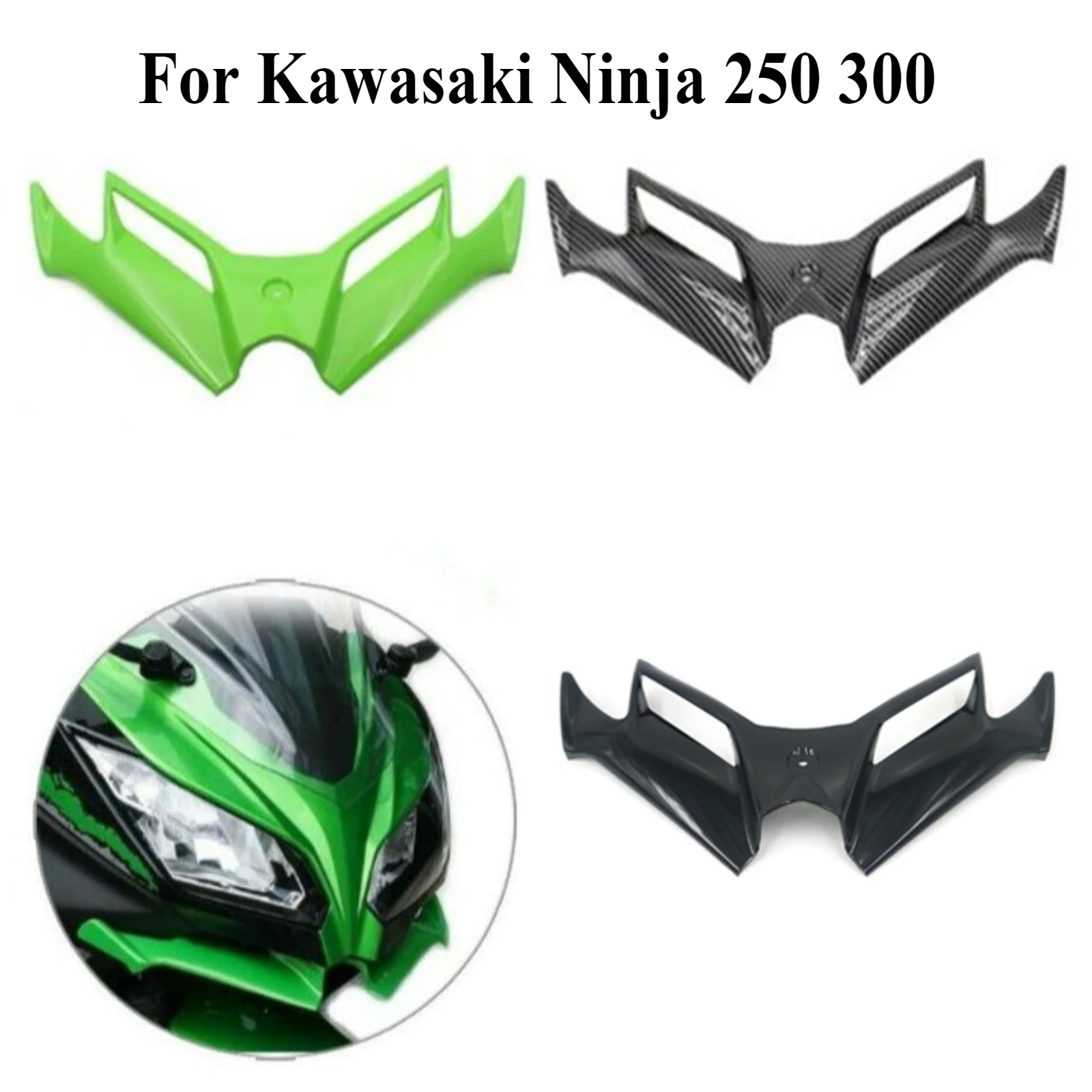 

For Kawasaki Ninja 250 300 Motorcycle Front Fairing Air Intake Spoiler Front Beak Nose Cone Modification Replacement Protective
