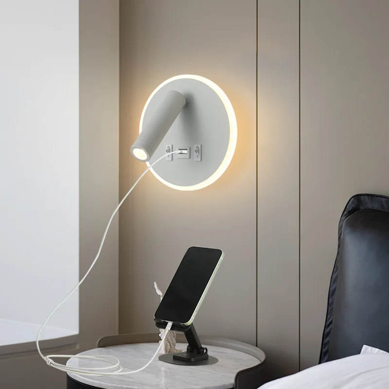 

3W LED Spot Light 8W Backlight Rotatable Aluminum Bedside Wall Sconce for Home Bedroom Living Room Hotel Headboard Reading Lamp