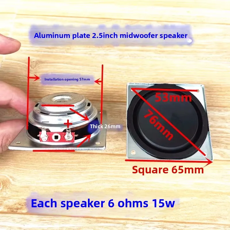 SOTAMIA 2 قطعة 2.5 بوصة مضخم صوت 6 أوم 15 واط قرص ألومنيوم النيوديميوم المغناطيسي طويل السكتة الدماغية سمّاعات بلوتوث مكبر صوت