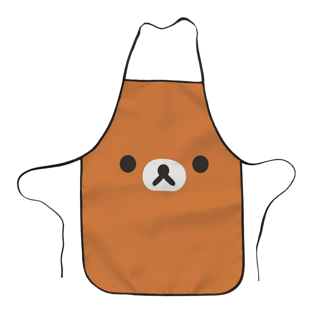 Rilakkuma Bear Face Kitchen Aprons for Women Household Cleaning Apron Chefs Cooking Baking Apron