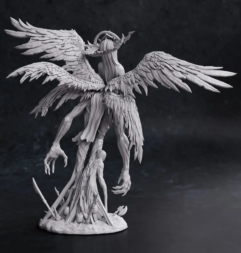 80mm 100mm Resin Model Kits Devil and Angel Figure Unpainted No Color RW-895