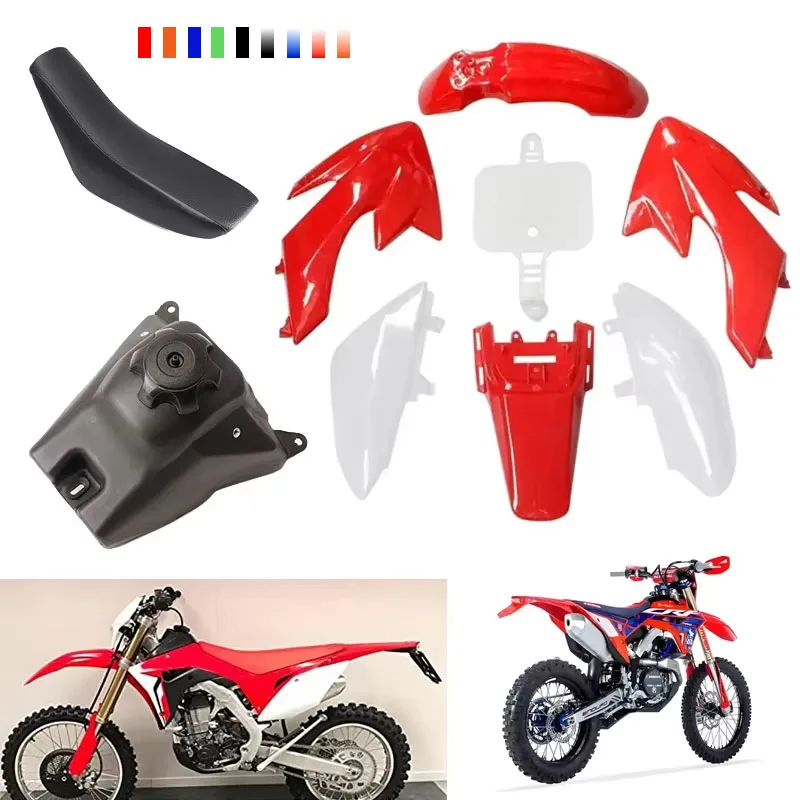 Kit Carene in Plastica CRF50 XR50 con Parafango Effetto Fibra di Carbonio per Moto da Cross 50-125CC 2021