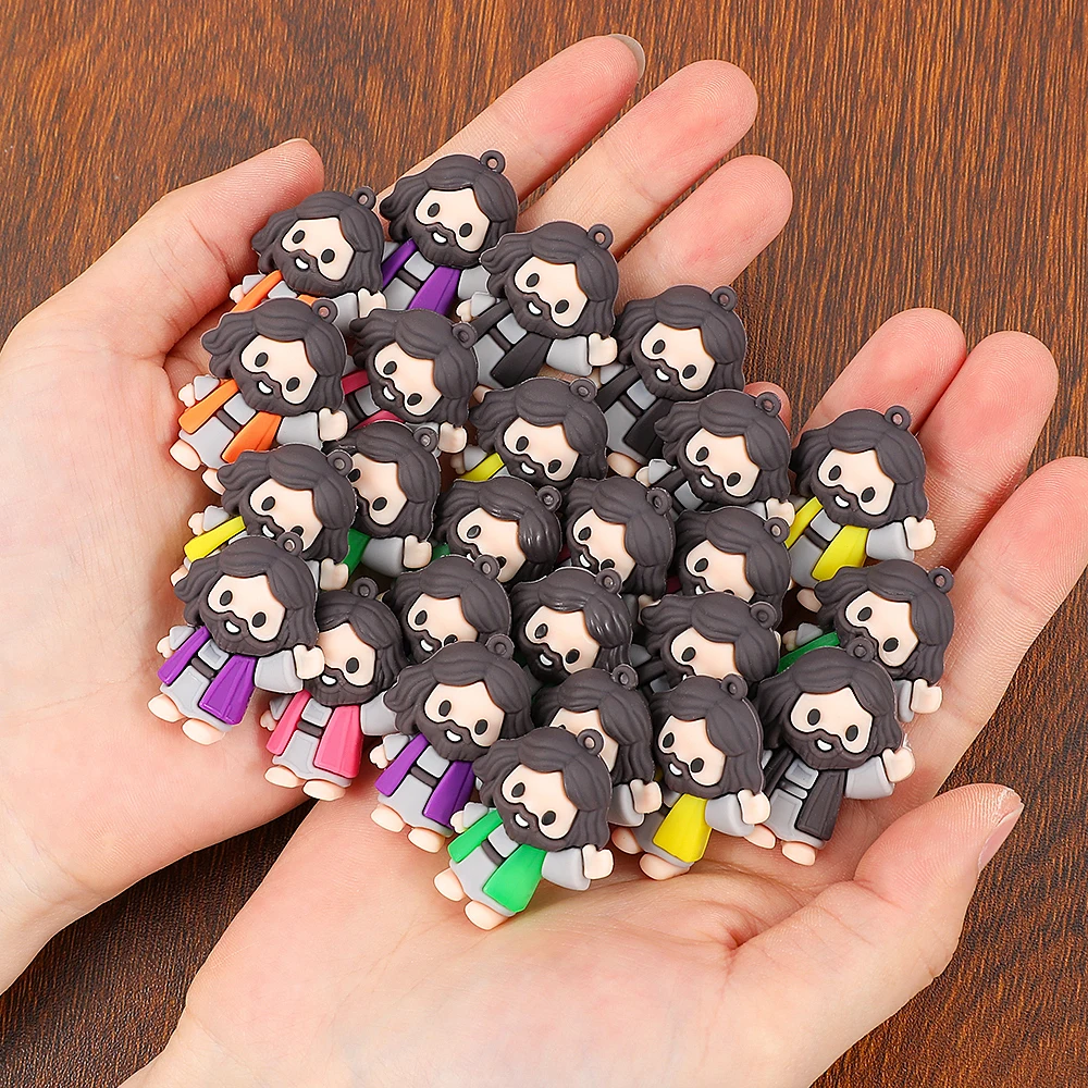 25 قطعة/50 قطعة تماثيل يسوع المصغرة البلاستيكية منضدية شخصيات دينية عيد الميلاد عيد الفصح هالوين حفلة هدية زينة #1